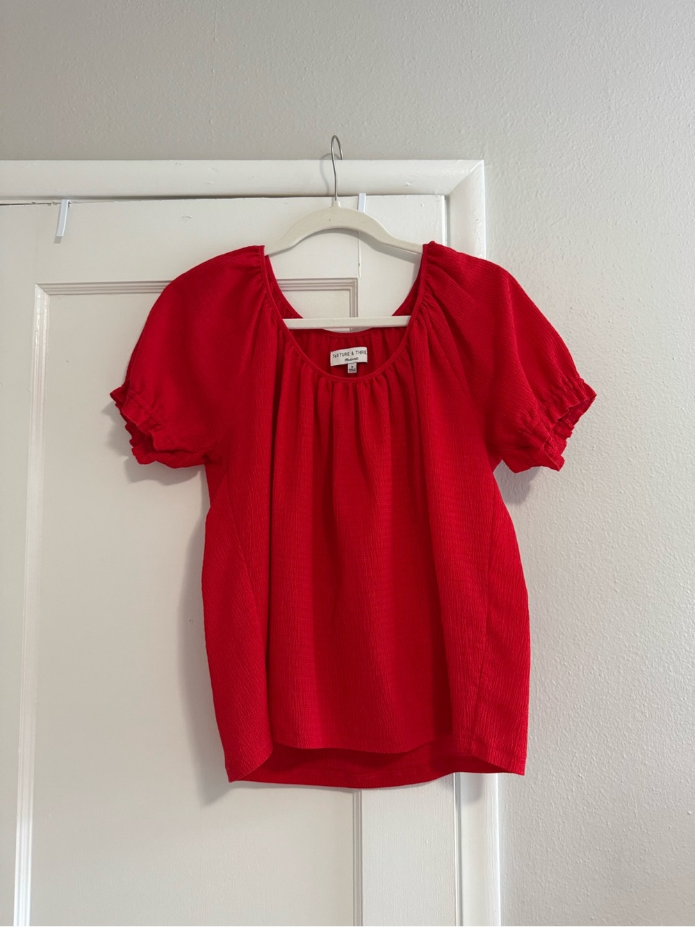 Madewell Red Puff sleeve Blouse
